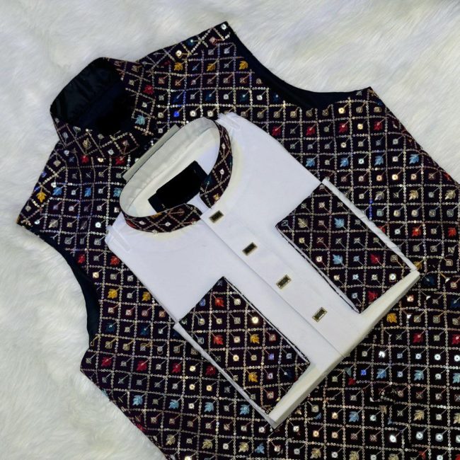 Premium Rewan Sequence Koti~Panjabi Set